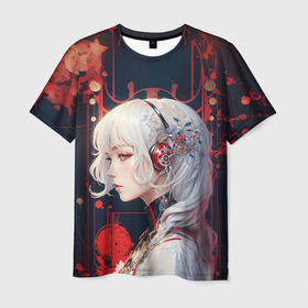 Мужская футболка 3D с принтом Одинокая девушка андроид в Курске, 100% полиэфир | прямой крой, круглый вырез горловины, длина до линии бедер | Тематика изображения на принте: 