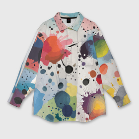 Женская рубашка oversize 3D с принтом Colorful blots   vogue   abstraction ,  |  | 