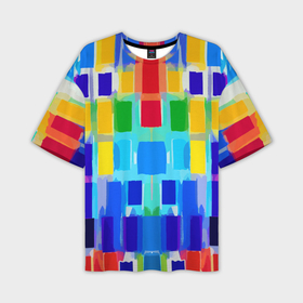 Мужская футболка oversize 3D с принтом Colorful strips   pop art   vogue в Белгороде,  |  | 