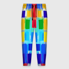 Мужские брюки 3D с принтом Colorful strips   pop art   vogue в Кировске, 100% полиэстер | манжеты по низу, эластичный пояс регулируется шнурком, по бокам два кармана без застежек, внутренняя часть кармана из мелкой сетки | 