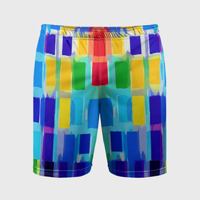Мужские шорты спортивные с принтом Colorful strips   pop art   vogue в Петрозаводске,  |  | 