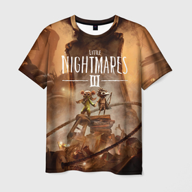 Мужская футболка 3D с принтом Герои Little nightmares 3 в Санкт-Петербурге, 100% полиэфир | прямой крой, круглый вырез горловины, длина до линии бедер | 