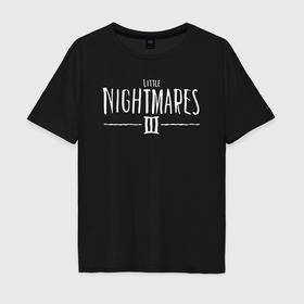 Мужская футболка хлопок Oversize с принтом Little nightmares 3 logo в Петрозаводске, 100% хлопок | свободный крой, круглый ворот, “спинка” длиннее передней части | Тематика изображения на принте: 