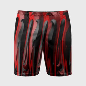 Мужские шорты спортивные с принтом Пластик красно черный в Тюмени,  |  | 