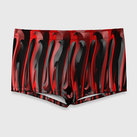 Мужские купальные плавки 3D с принтом Пластик красно черный в Кировске, Полиэстер 85%, Спандекс 15% |  | Тематика изображения на принте: 