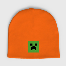 Мужская шапка демисезонная с принтом Minecraft creeper face ,  |  | Тематика изображения на принте: 