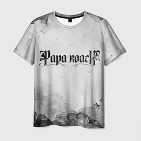 Мужская футболка 3D с принтом Papa Roach grey в Екатеринбурге, 100% полиэфир | прямой крой, круглый вырез горловины, длина до линии бедер | 