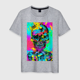 Мужская футболка хлопок с принтом Cool skull   pop art   vogue в Тюмени, 100% хлопок | прямой крой, круглый вырез горловины, длина до линии бедер, слегка спущенное плечо. | Тематика изображения на принте: 
