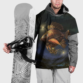 Накидка на куртку 3D с принтом рыба дирижабль в ночи в Кировске, 100% полиэстер |  | Тематика изображения на принте: 