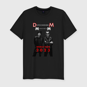 Мужская футболка хлопок Slim с принтом Depeche Mode 2023 Memento Mori   Dave  Martin 04 , 92% хлопок, 8% лайкра | приталенный силуэт, круглый вырез ворота, длина до линии бедра, короткий рукав | 