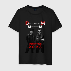 Мужская футболка хлопок с принтом Depeche Mode 2023 Memento Mori   Dave  Martin 04 в Курске, 100% хлопок | прямой крой, круглый вырез горловины, длина до линии бедер, слегка спущенное плечо. | 