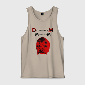 Мужская майка хлопок с принтом Depeche Mode 2023 Memento Mori   Red Skull 01 в Тюмени, 100% хлопок |  | 