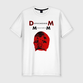 Мужская футболка хлопок Slim с принтом Depeche Mode 2023 Memento Mori   Red Skull 01 , 92% хлопок, 8% лайкра | приталенный силуэт, круглый вырез ворота, длина до линии бедра, короткий рукав | 