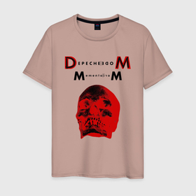 Мужская футболка хлопок с принтом Depeche Mode 2023 Memento Mori   Red Skull 01 в Петрозаводске, 100% хлопок | прямой крой, круглый вырез горловины, длина до линии бедер, слегка спущенное плечо. | 