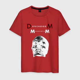 Мужская футболка хлопок с принтом Depeche Mode 2023 Memento Mori   White Skull 01 в Петрозаводске, 100% хлопок | прямой крой, круглый вырез горловины, длина до линии бедер, слегка спущенное плечо. | Тематика изображения на принте: 