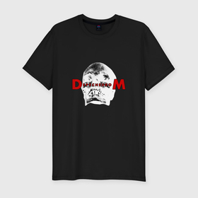 Мужская футболка хлопок Slim с принтом Depeche Mode   Memento Mori   Skull в Курске, 92% хлопок, 8% лайкра | приталенный силуэт, круглый вырез ворота, длина до линии бедра, короткий рукав | 