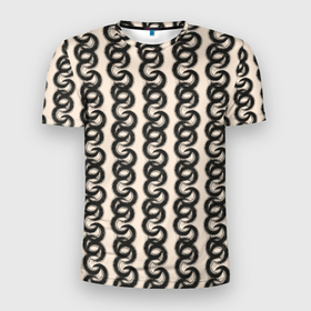 Мужская футболка 3D Slim с принтом Абтракция. Геометрический узор в этническом стиле. в Екатеринбурге, 100% полиэстер с улучшенными характеристиками | приталенный силуэт, круглая горловина, широкие плечи, сужается к линии бедра | 