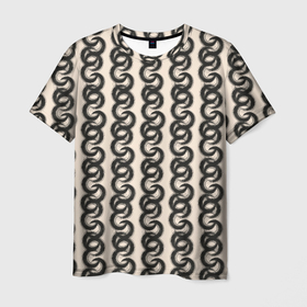 Мужская футболка 3D с принтом Абтракция. Геометрический узор в этническом стиле. в Новосибирске, 100% полиэфир | прямой крой, круглый вырез горловины, длина до линии бедер | Тематика изображения на принте: 