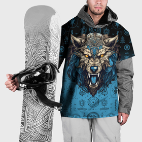 Накидка на куртку 3D с принтом Скандинавский волк Фенрир в Екатеринбурге, 100% полиэстер |  | Тематика изображения на принте: 