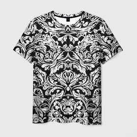 Мужская футболка 3D с принтом Floral pattern   irezumi   neural network в Белгороде, 100% полиэфир | прямой крой, круглый вырез горловины, длина до линии бедер | 