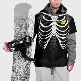 Накидка на куртку 3D с принтом Скелет: ребра с птицей в Кировске, 100% полиэстер |  | Тематика изображения на принте: 