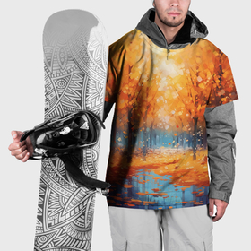 Накидка на куртку 3D с принтом Осенний парк , 100% полиэстер |  | Тематика изображения на принте: 