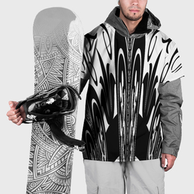 Накидка на куртку 3D с принтом Черные завихрения в Петрозаводске, 100% полиэстер |  | 