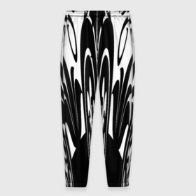 Мужские брюки 3D с принтом Черные завихрения в Петрозаводске, 100% полиэстер | манжеты по низу, эластичный пояс регулируется шнурком, по бокам два кармана без застежек, внутренняя часть кармана из мелкой сетки | 