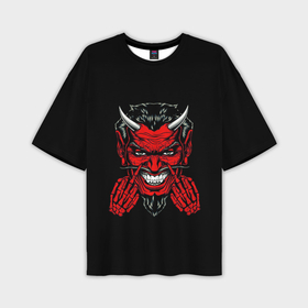 Мужская футболка oversize 3D с принтом Злой сатана в Екатеринбурге,  |  | Тематика изображения на принте: 