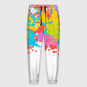 Мужские брюки 3D с принтом Разноцветное граффити в Петрозаводске, 100% полиэстер | манжеты по низу, эластичный пояс регулируется шнурком, по бокам два кармана без застежек, внутренняя часть кармана из мелкой сетки | 
