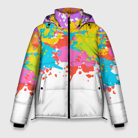 Мужская зимняя куртка 3D с принтом Разноцветное граффити в Тюмени, верх — 100% полиэстер; подкладка — 100% полиэстер; утеплитель — 100% полиэстер | длина ниже бедра, свободный силуэт Оверсайз. Есть воротник-стойка, отстегивающийся капюшон и ветрозащитная планка. 

Боковые карманы с листочкой на кнопках и внутренний карман на молнии. | 