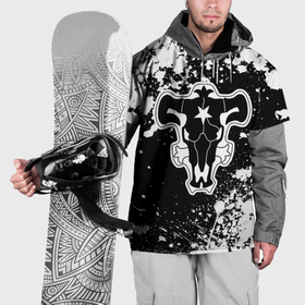 Накидка на куртку 3D с принтом Черный клевер   брызги и бык в Новосибирске, 100% полиэстер |  | Тематика изображения на принте: 