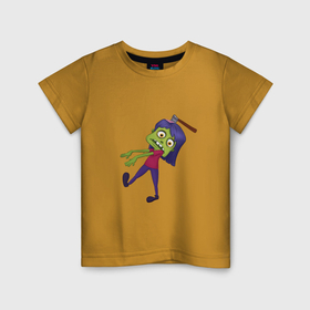 Детская футболка хлопок с принтом Zombi в Белгороде, 100% хлопок | круглый вырез горловины, полуприлегающий силуэт, длина до линии бедер | Тематика изображения на принте: 