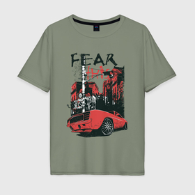 Мужская футболка хлопок Oversize с принтом Городской автомобиль в Кировске, 100% хлопок | свободный крой, круглый ворот, “спинка” длиннее передней части | 