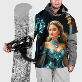 Накидка на куртку 3D с принтом Девушка в хрустальном платье в Тюмени, 100% полиэстер |  | Тематика изображения на принте: 