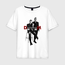 Мужская футболка хлопок Oversize с принтом Depeche Mode   Memento Mori Two of Us в Курске, 100% хлопок | свободный крой, круглый ворот, “спинка” длиннее передней части | 