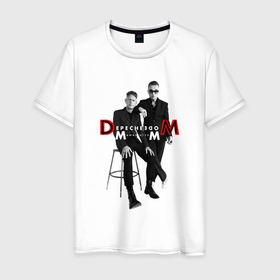 Мужская футболка хлопок с принтом Depeche Mode   Memento Mori Two of Us в Петрозаводске, 100% хлопок | прямой крой, круглый вырез горловины, длина до линии бедер, слегка спущенное плечо. | 