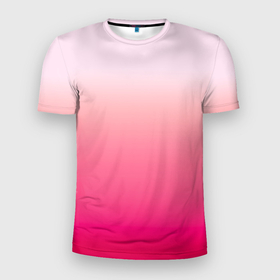 Мужская футболка 3D Slim с принтом Оттенки розового градиент , 100% полиэстер с улучшенными характеристиками | приталенный силуэт, круглая горловина, широкие плечи, сужается к линии бедра | Тематика изображения на принте: 