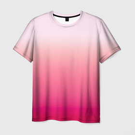 Мужская футболка 3D с принтом Оттенки розового градиент , 100% полиэфир | прямой крой, круглый вырез горловины, длина до линии бедер | Тематика изображения на принте: 