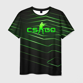 Мужская футболка 3D с принтом CS GO  dark green в Кировске, 100% полиэфир | прямой крой, круглый вырез горловины, длина до линии бедер | 