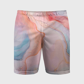 Мужские шорты спортивные с принтом Розовый рассвет абстрактный узор в Курске,  |  | 