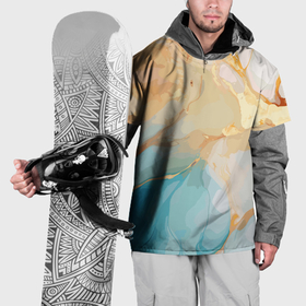 Накидка на куртку 3D с принтом Янтарь и бирюза в Кировске, 100% полиэстер |  | 