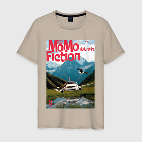 Мужская футболка хлопок с принтом MoMo   Lada Priora летит с орлами в Санкт-Петербурге, 100% хлопок | прямой крой, круглый вырез горловины, длина до линии бедер, слегка спущенное плечо. | Тематика изображения на принте: 