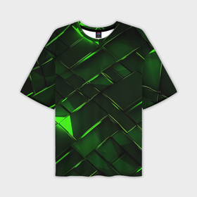Мужская футболка oversize 3D с принтом Зеленые  элементы абстракция в Тюмени,  |  | Тематика изображения на принте: 