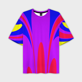 Мужская футболка oversize 3D с принтом Яркий цветной мотив в Тюмени,  |  | 
