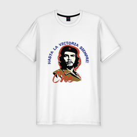 Мужская футболка хлопок Slim с принтом Че Гевара   всегда вперёд к победе в Екатеринбурге, 92% хлопок, 8% лайкра | приталенный силуэт, круглый вырез ворота, длина до линии бедра, короткий рукав | 