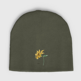 Мужская шапка демисезонная с принтом Подсолнух цветок солнце в Курске,  |  | Тематика изображения на принте: 