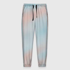 Мужские брюки 3D с принтом Нежно розовые и голубые размытия в Тюмени, 100% полиэстер | манжеты по низу, эластичный пояс регулируется шнурком, по бокам два кармана без застежек, внутренняя часть кармана из мелкой сетки | 