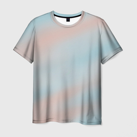 Мужская футболка 3D с принтом Нежно розовые и голубые размытия в Тюмени, 100% полиэфир | прямой крой, круглый вырез горловины, длина до линии бедер | 
