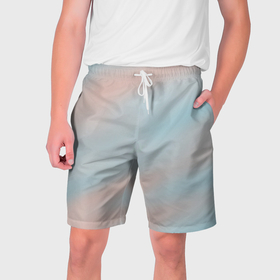 Мужские шорты 3D с принтом Нежно розовые и голубые размытия в Тюмени,  полиэстер 100% | прямой крой, два кармана без застежек по бокам. Мягкая трикотажная резинка на поясе, внутри которой широкие завязки. Длина чуть выше колен | 